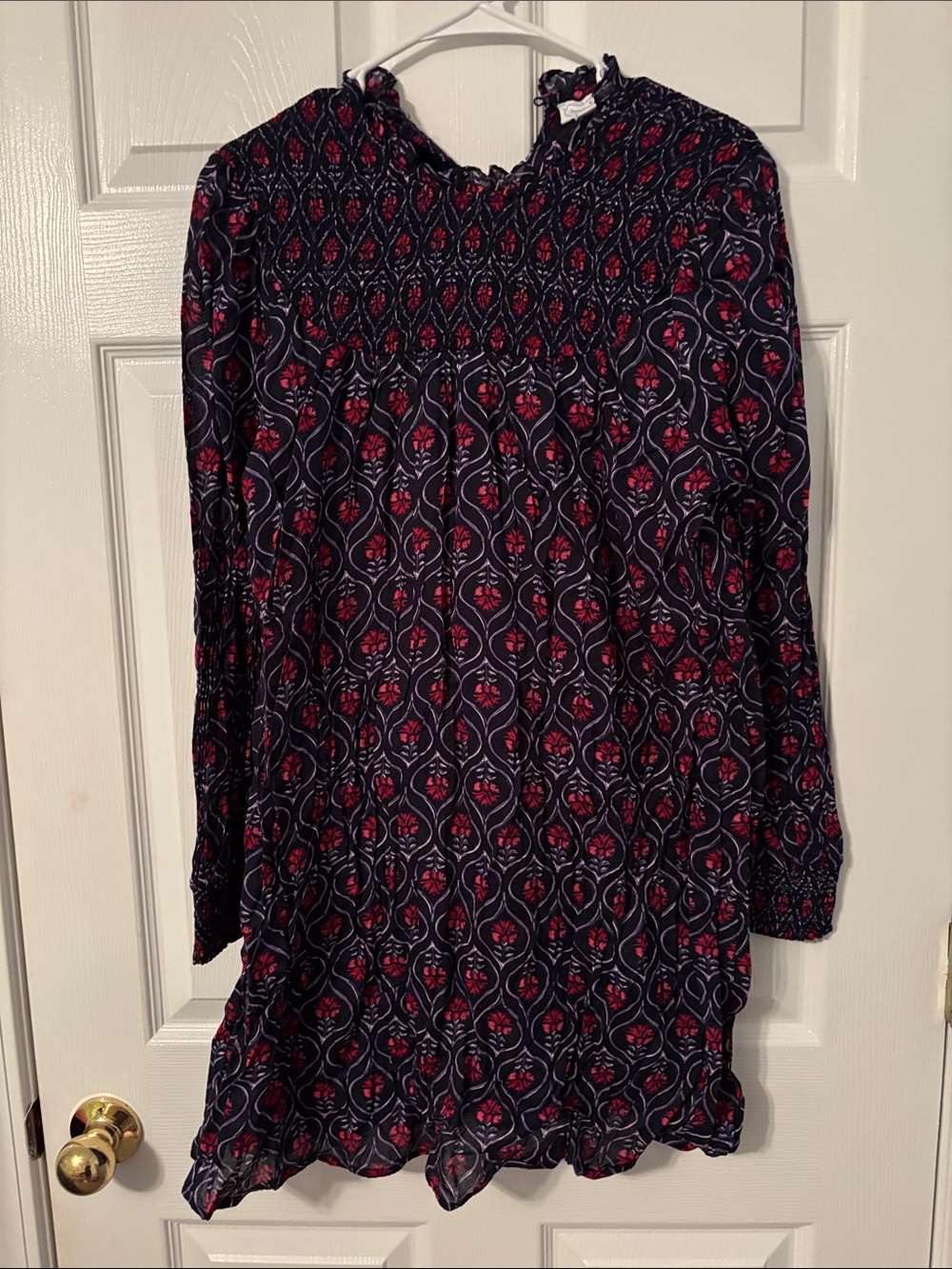 Mud Pie Navy Dress with Red Floral Pattern